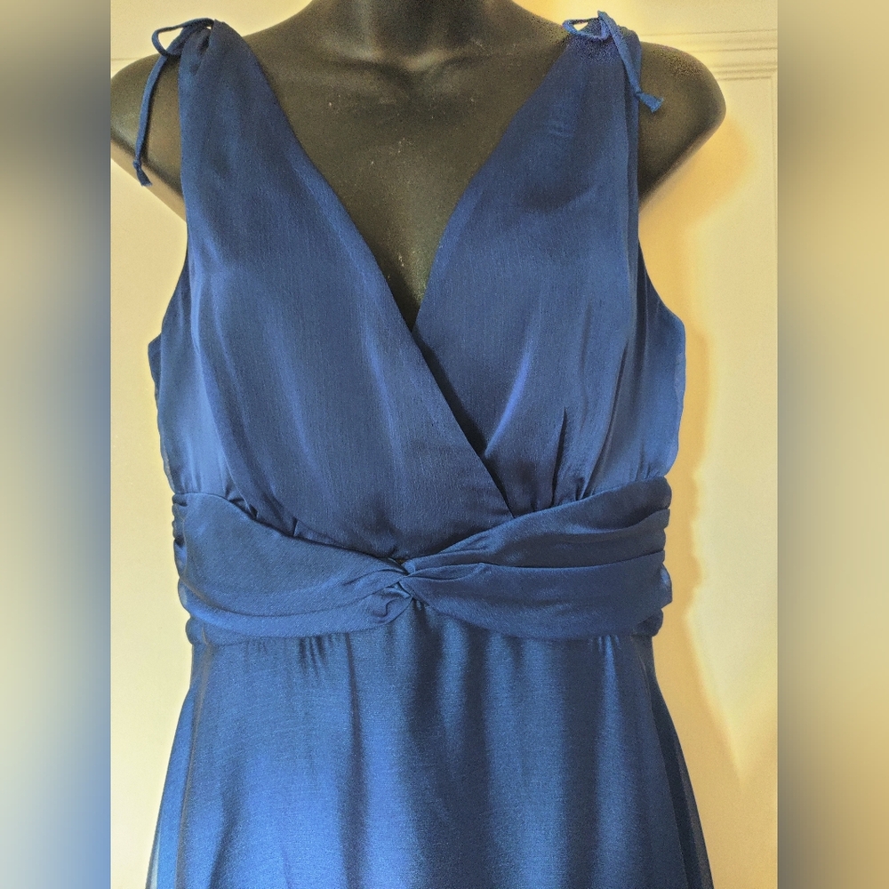 Cobalt Blue Chiffon Dress
